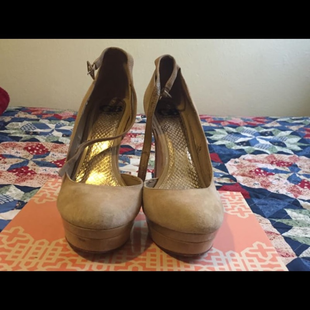 Tan high heels